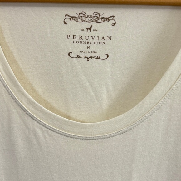 Peruvian Connection Cream Asymmetrical Tiered Tunic - Picture 3 of 5